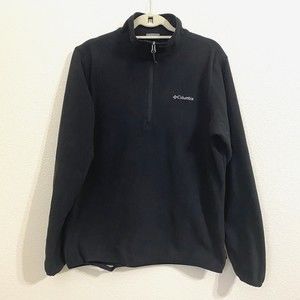 Columbia Mens Sweater Size M Black 1/2 Zip Pullover FLAW